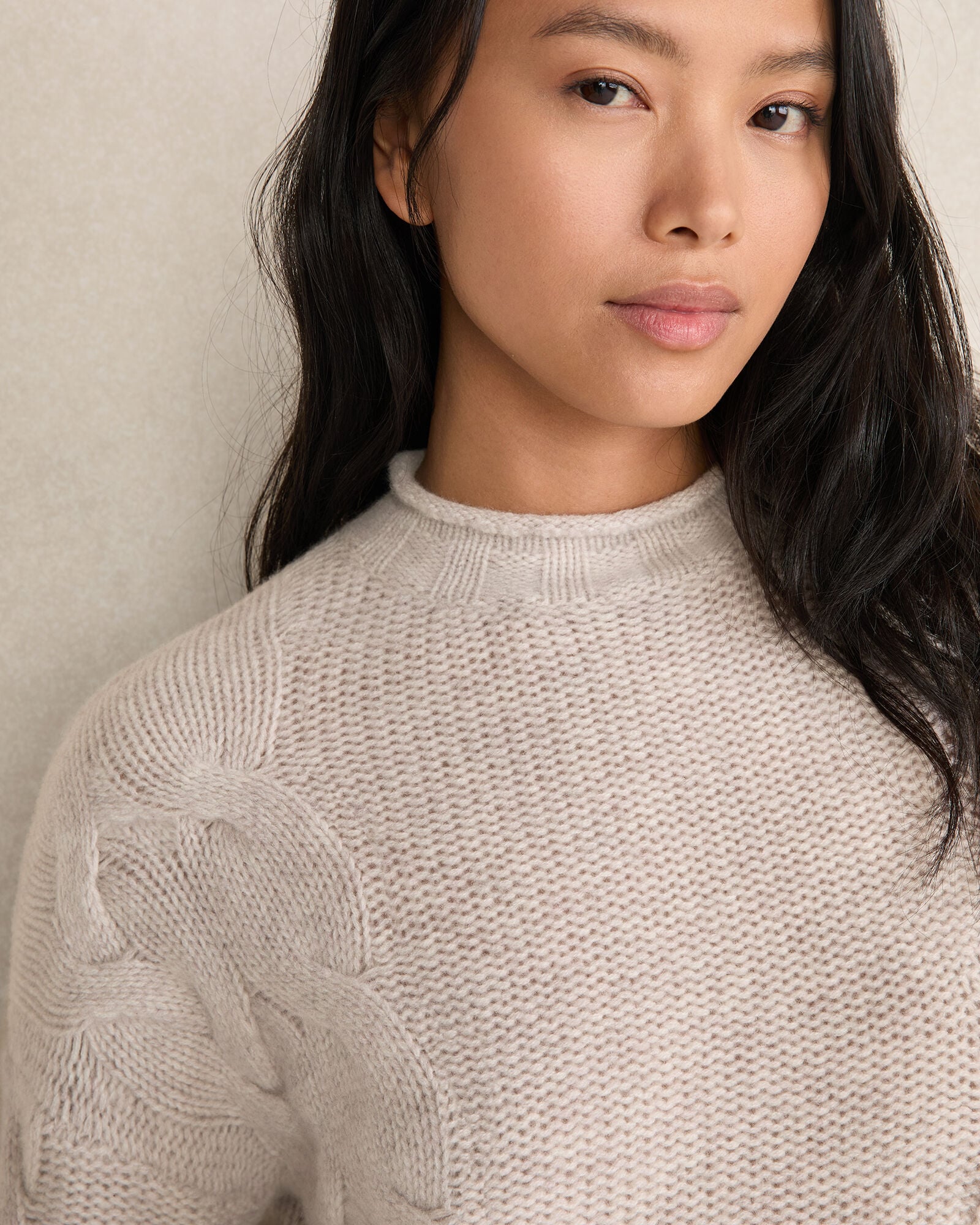 CASHMERE CABLE ROLL NECK SWEATER | Talbots sale