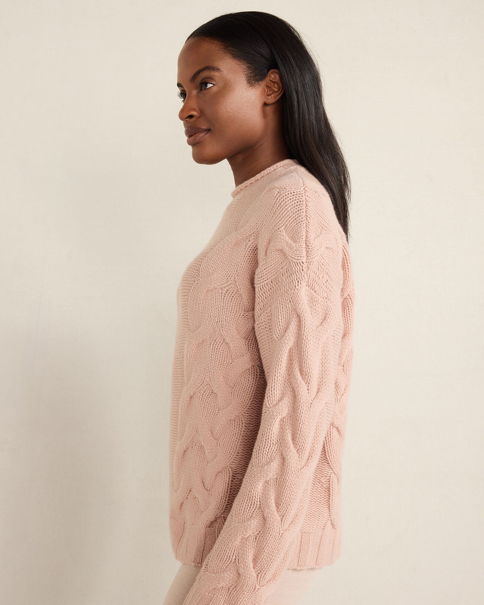 CASHMERE CABLE ROLL NECK SWEATER | Talbots for sale