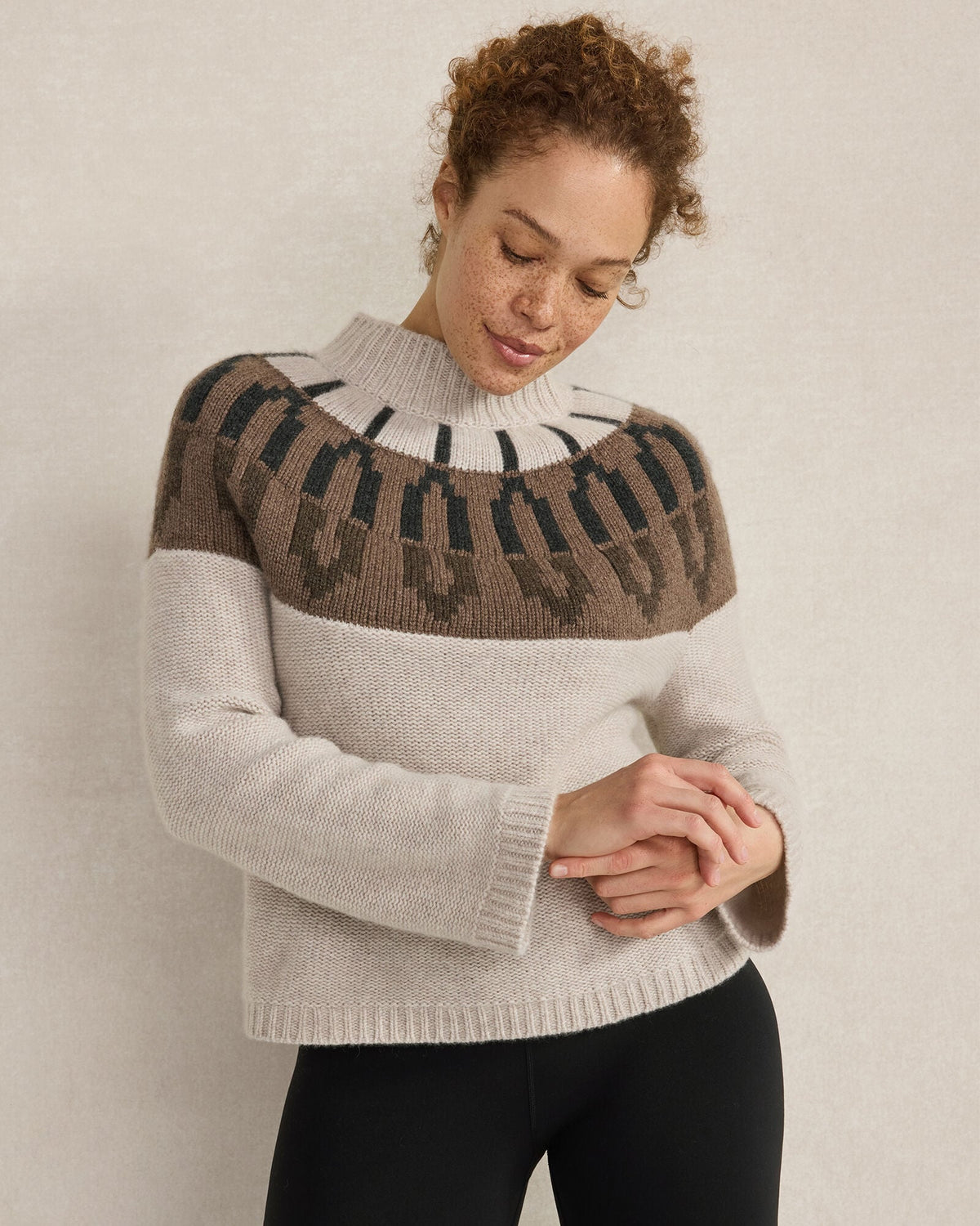 CASHMERE FAIRISLE MOCK NECK SWEATER | Talbots US