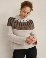 CASHMERE FAIRISLE MOCK NECK SWEATER | Talbots outlet