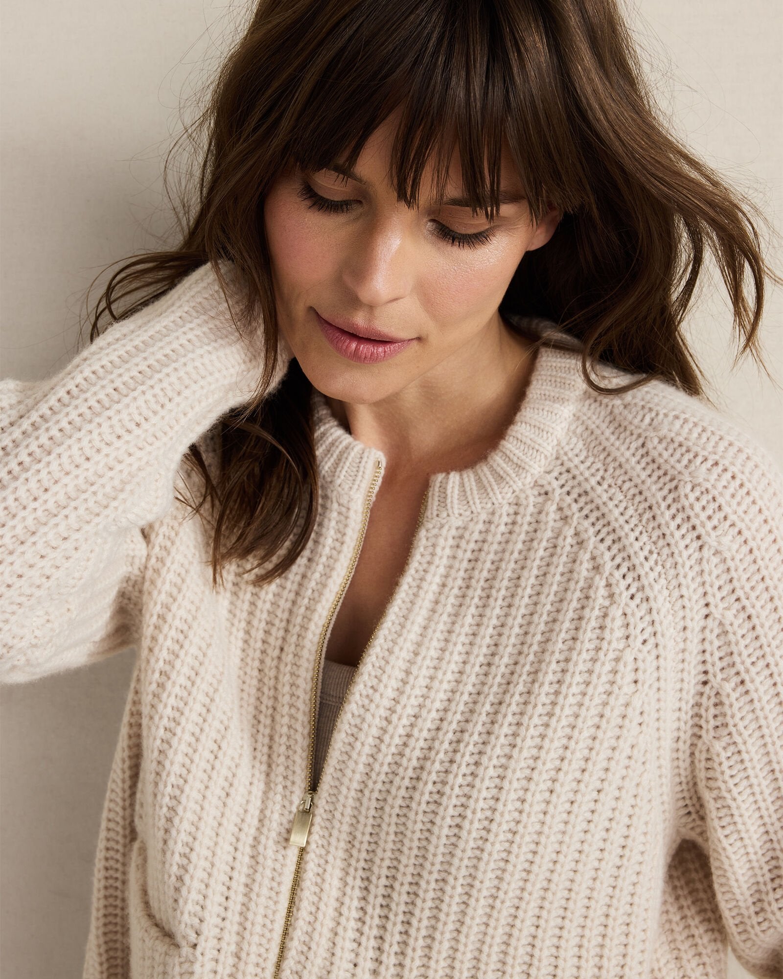 CASHMERE ZIP FRONT BOMBER JACKET | Talbots online