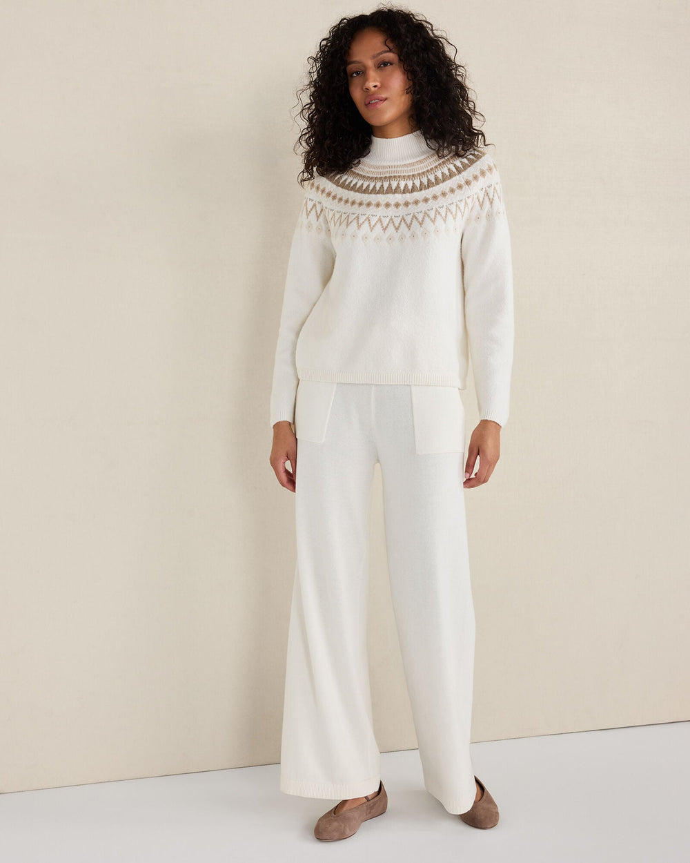 ORGANIC COTTON BLEND FAIRISLE MOCK NECK SWEATER | Talbots near me