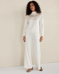 ORGANIC COTTON BLEND FAIRISLE MOCK NECK SWEATER | Talbots on sale