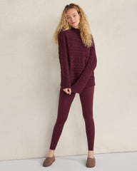 ORGANIC COTTON HORIZONTAL CABLE FUNNEL NECK SWEATER | Talbots online