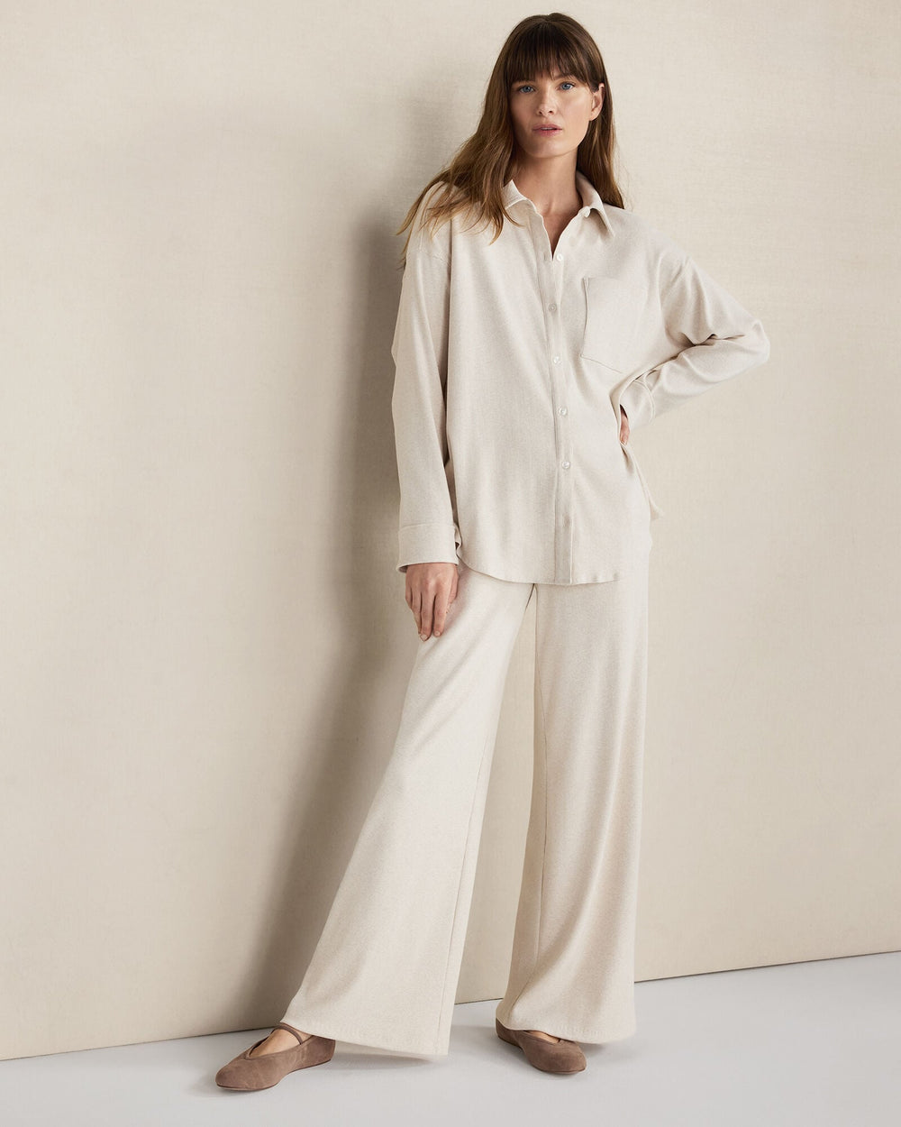 ORGANIC COTTON RIB KNIT RELAXED BUTTON DOWN TOP | Talbots near me