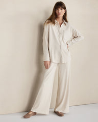 ORGANIC COTTON RIB KNIT RELAXED BUTTON DOWN TOP | Talbots US