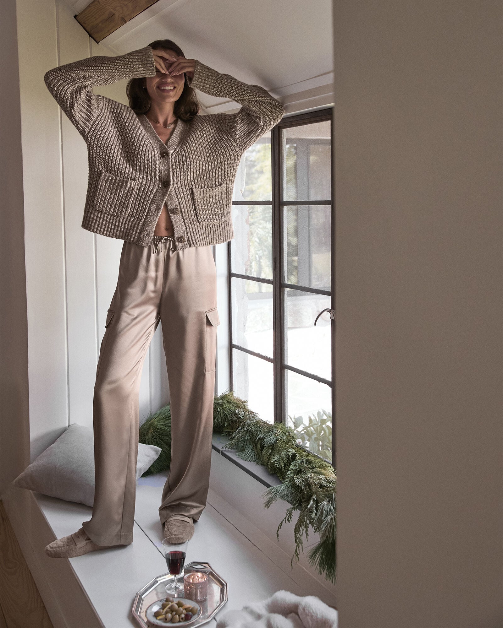 LUXE SILK CARGO PANTS | Talbots discount