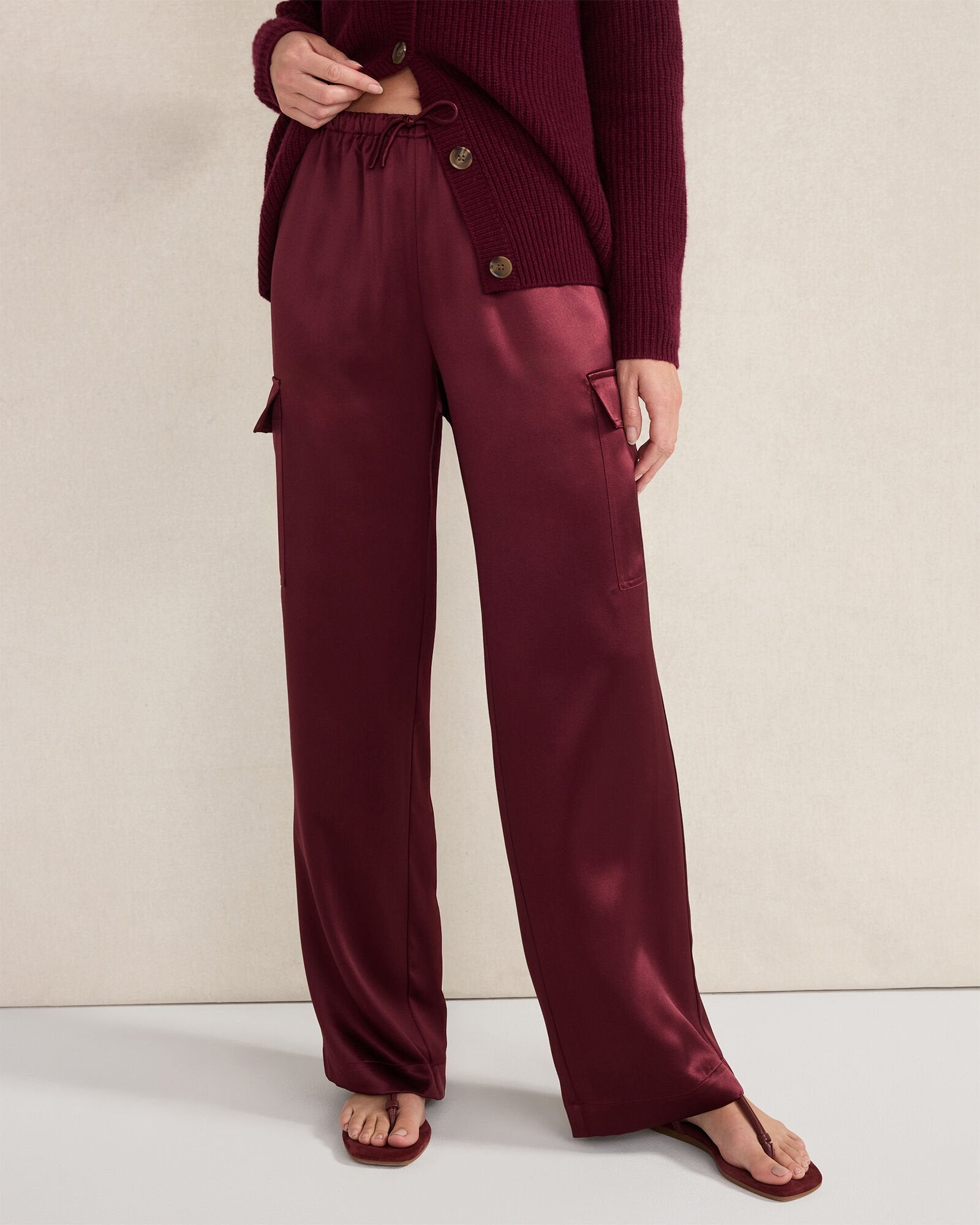 LUXE SILK CARGO PANTS | Talbots discount