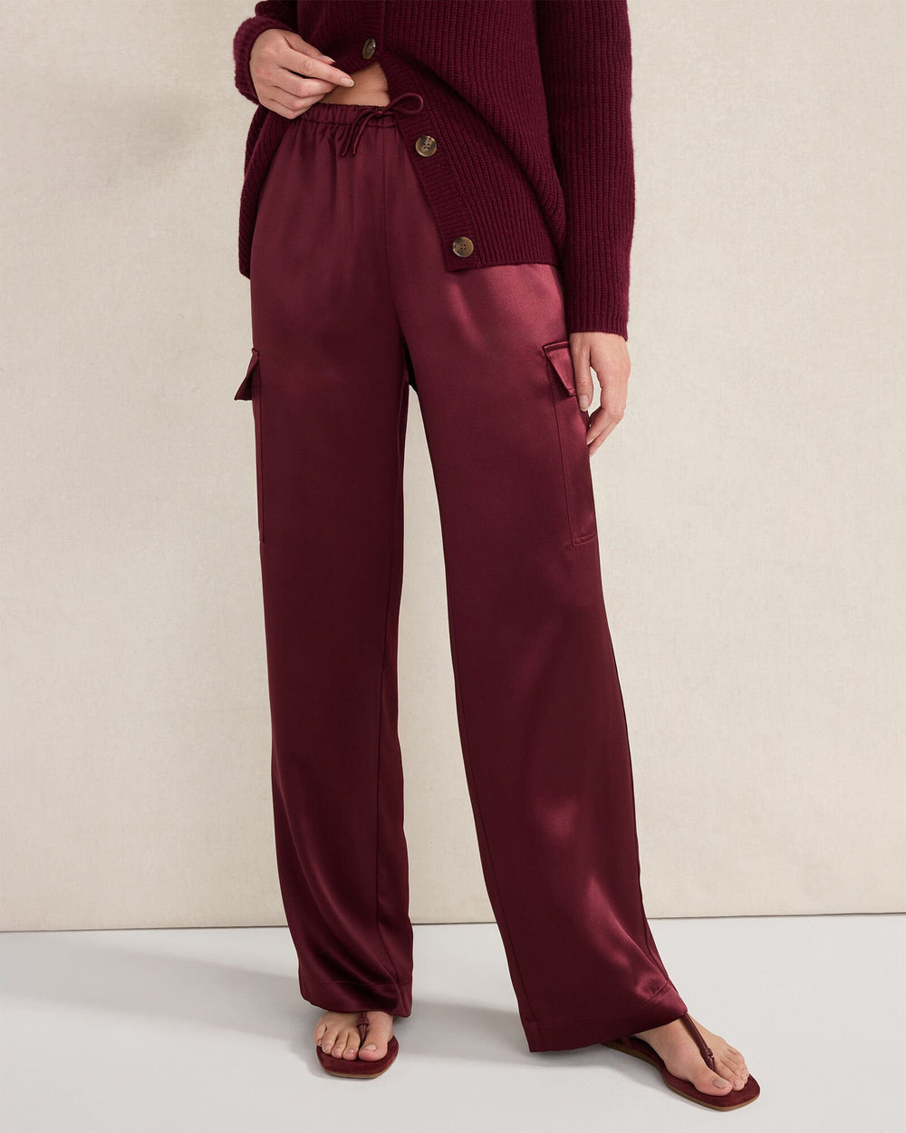LUXE SILK CARGO PANTS | Talbots discount