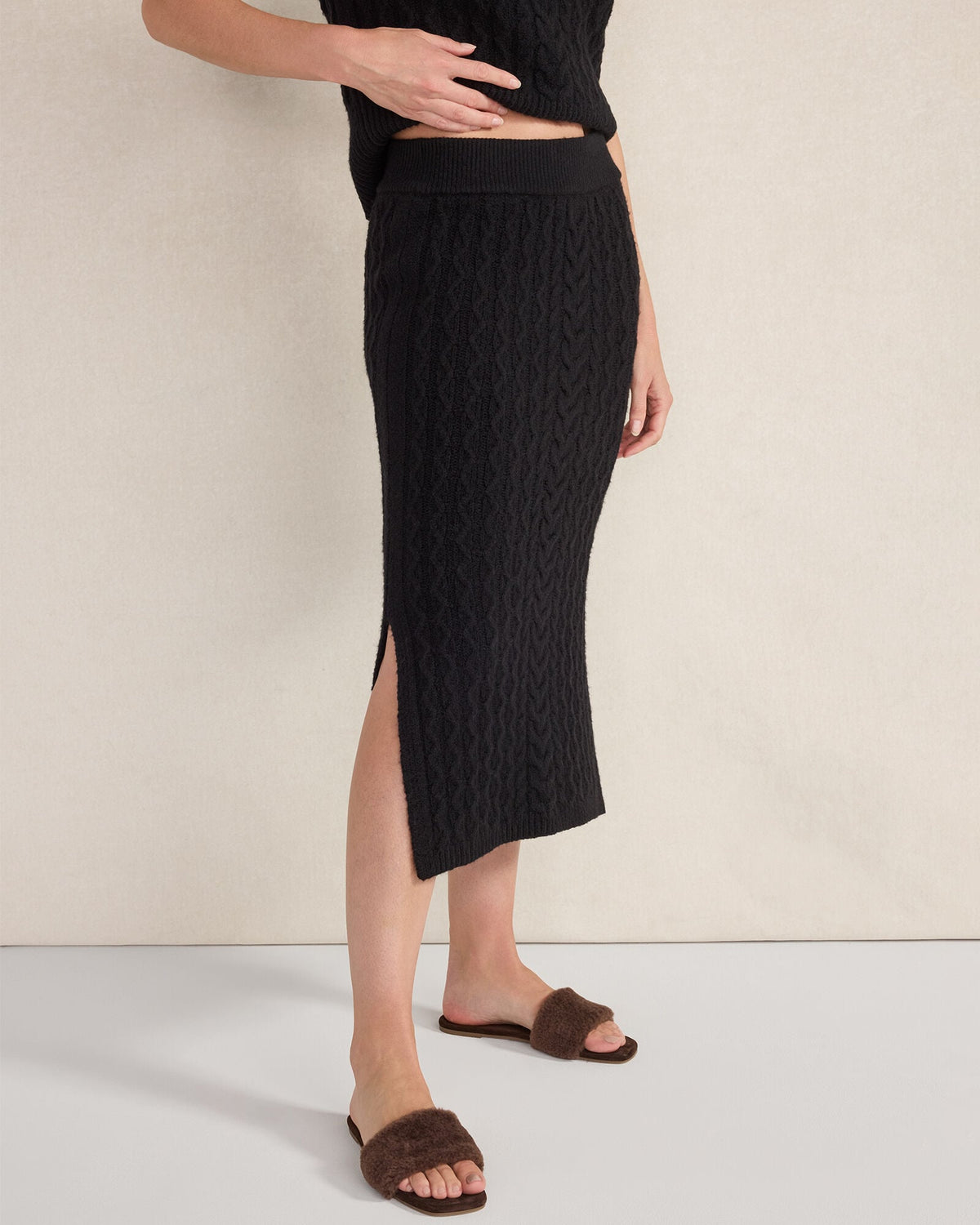 ORGANIC COTTON BLEND CABLE MIDI SKIRT | Talbots near me