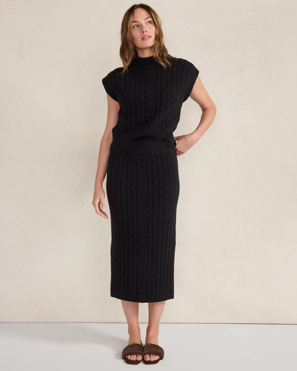 ORGANIC COTTON BLEND CABLE MIDI SKIRT | Talbots near me