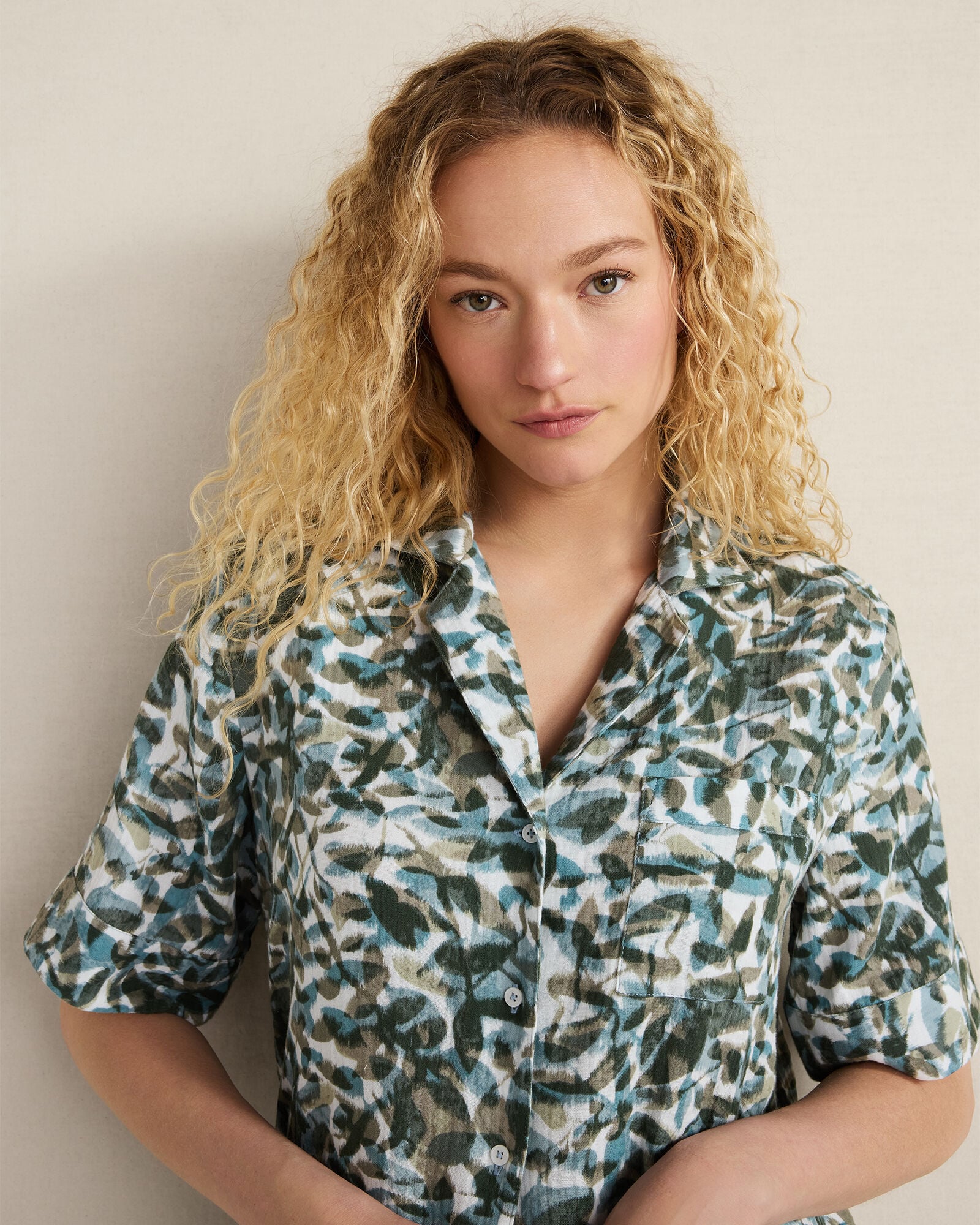 ORGANIC COTTON GAUZE FLORAL PAJAMA TOP | Talbots outlet