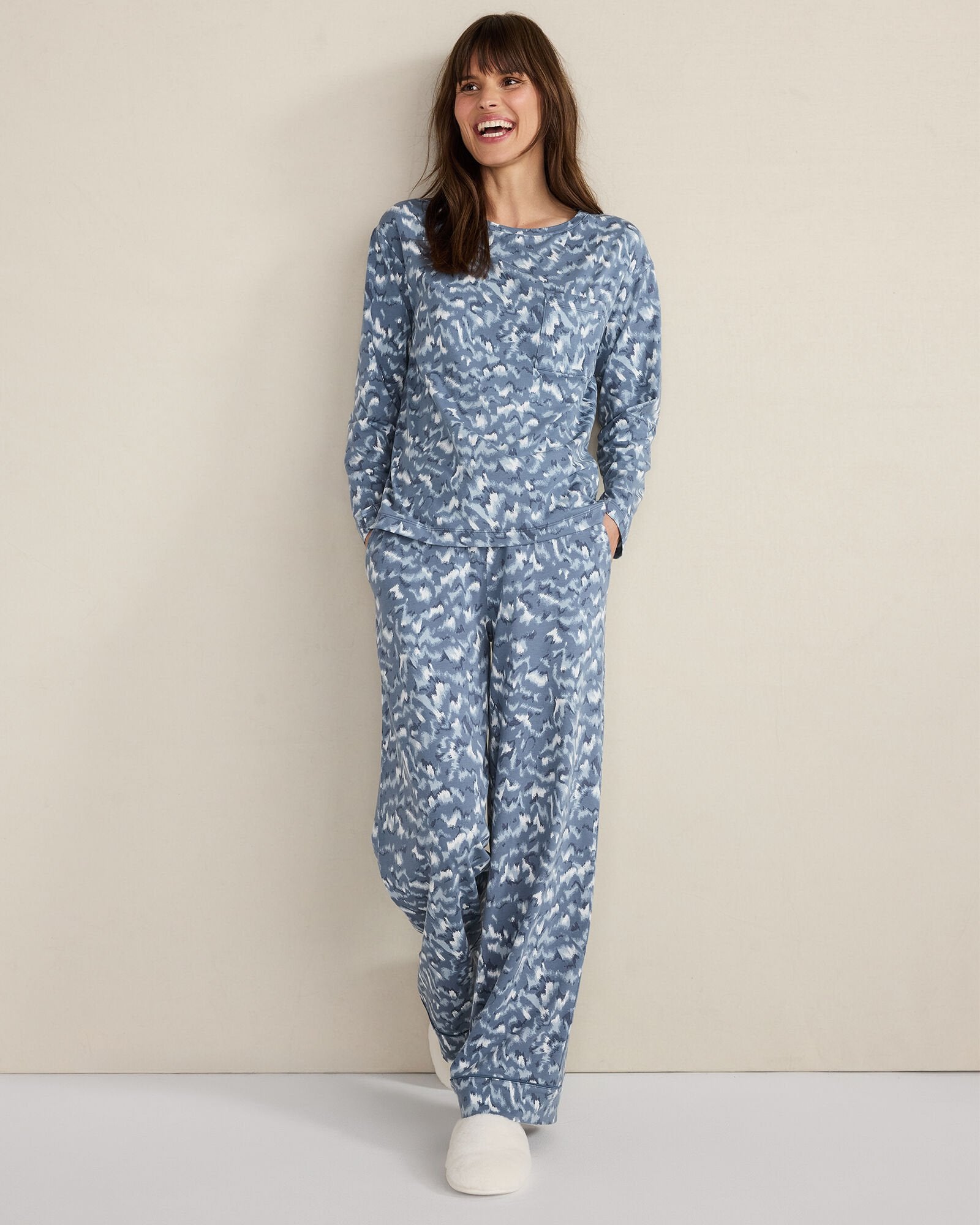 ORGANIC COTTON JERSEY WAVE PAJAMA SHIRT | Talbots near me