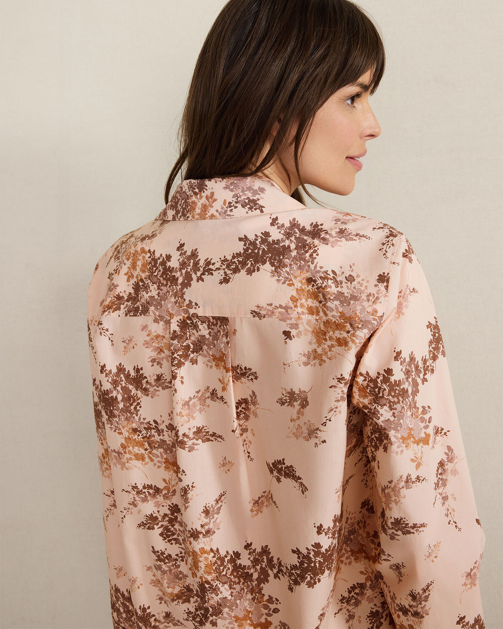 ORGANIC COTTON POPLIN PAINTED ROSE PAJAMA TOP | Talbots discount