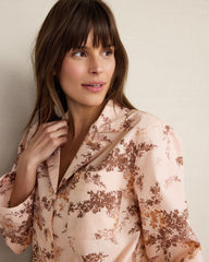 ORGANIC COTTON POPLIN PAINTED ROSE PAJAMA TOP | Talbots discount
