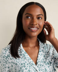 ORGANIC COTTON JERSEY BLURRED FLORAL PAJAMA TOP | Talbots US