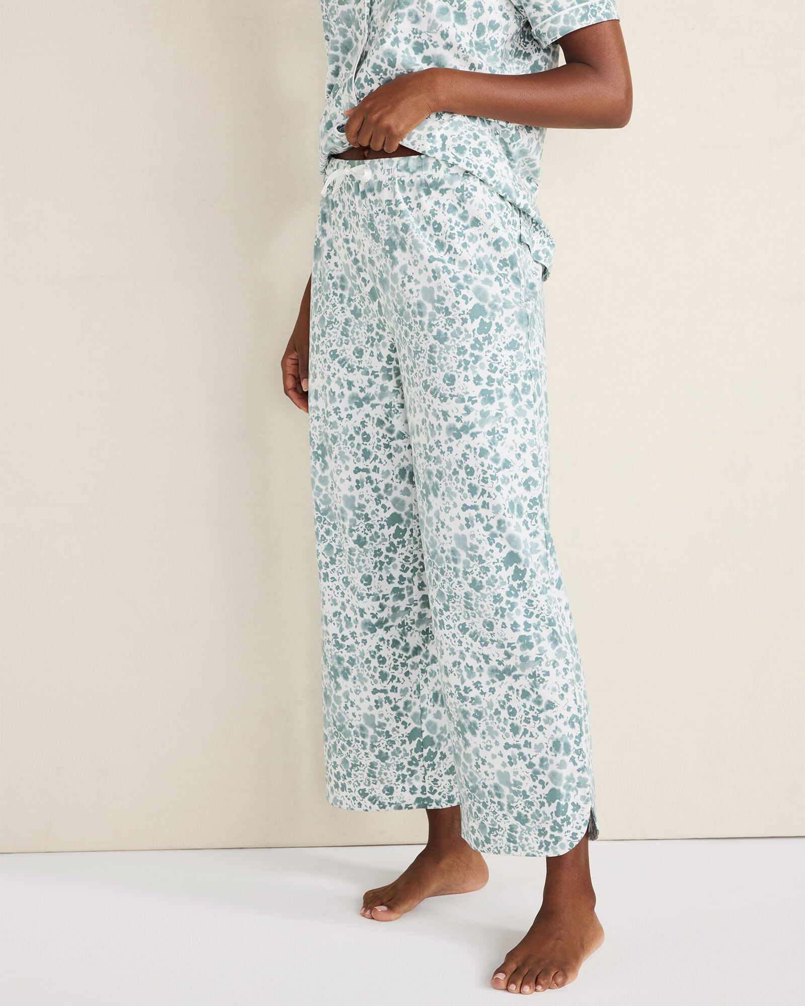 ORGANIC COTTON JERSEY BLURRED FLORAL PAJAMA PANTS | Talbots on sale