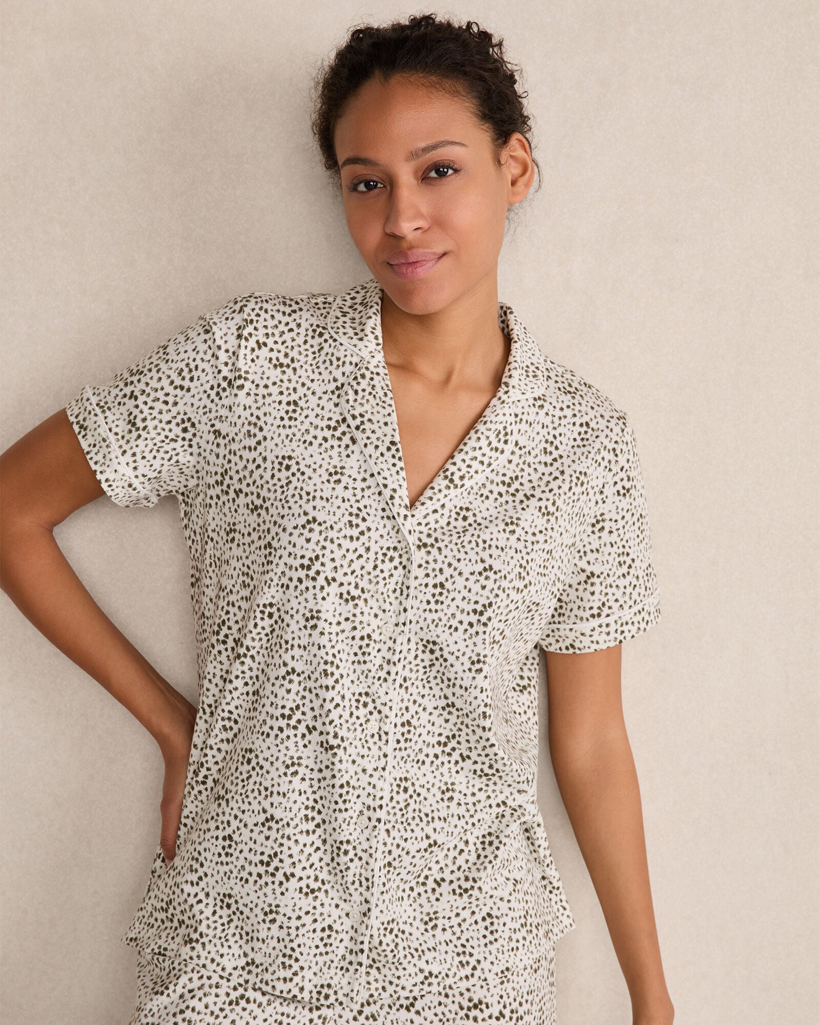 ORGANIC COTTON JERSEY ANIMAL DOT PAJAMA TOP | Talbots for sale
