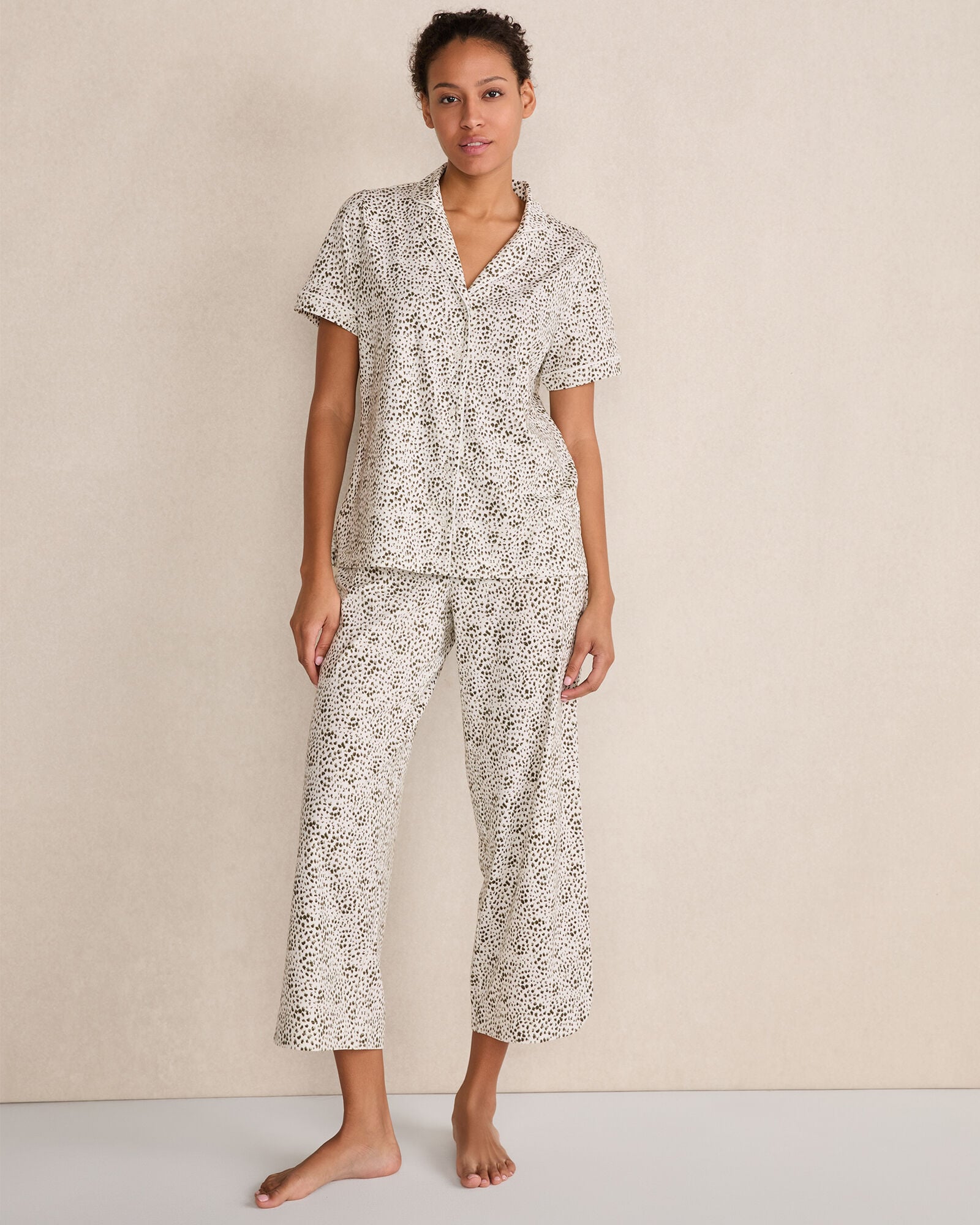 ORGANIC COTTON JERSEY ANIMAL DOT PAJAMA PANTS | Talbots discount