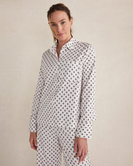 ORGANIC COTTON BLEND FLORAL TILE PAJAMA TOP | Talbots for sale