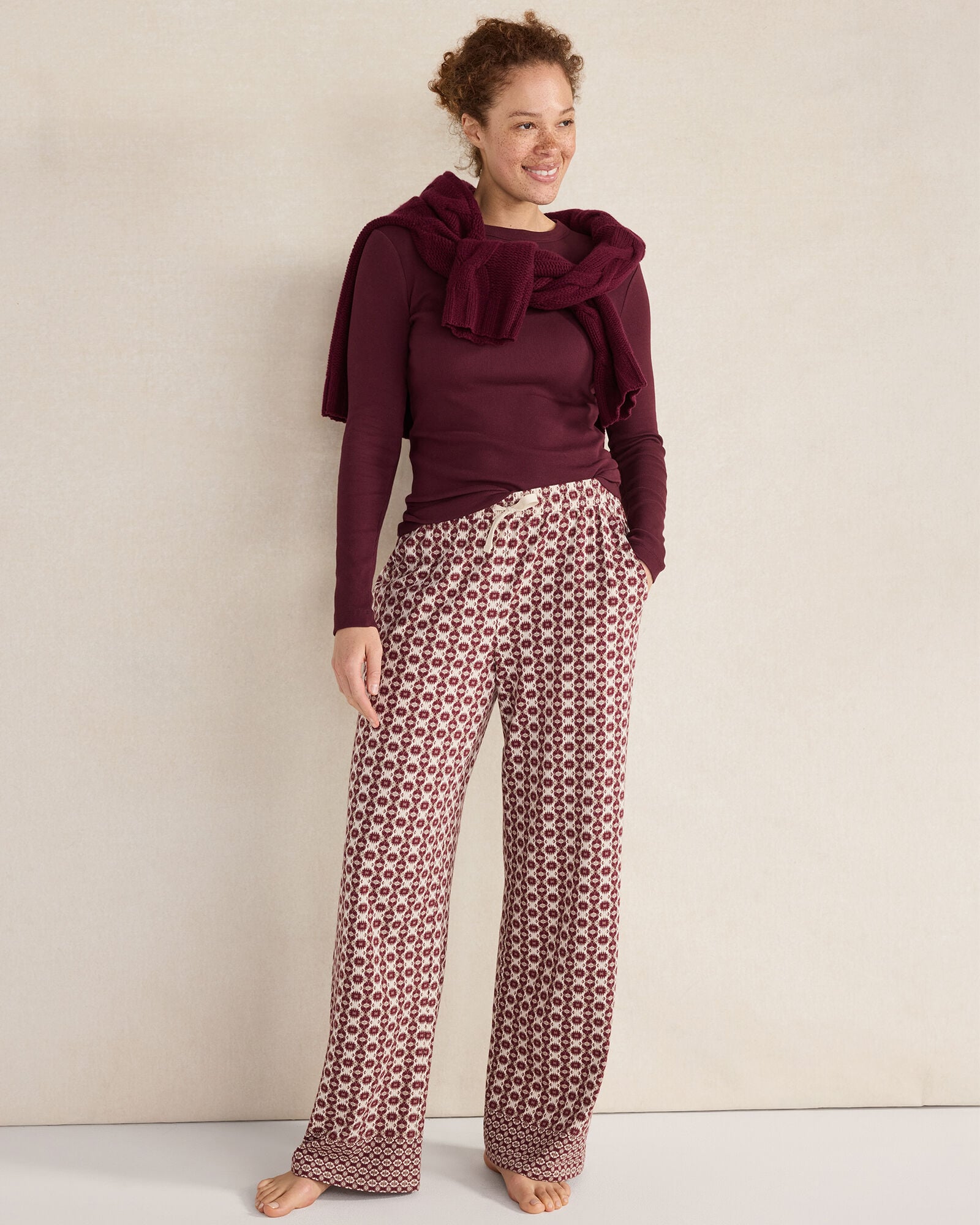 ORGANIC COTTON JERSEY IKAT PAJAMA PANTS | Talbots on sale