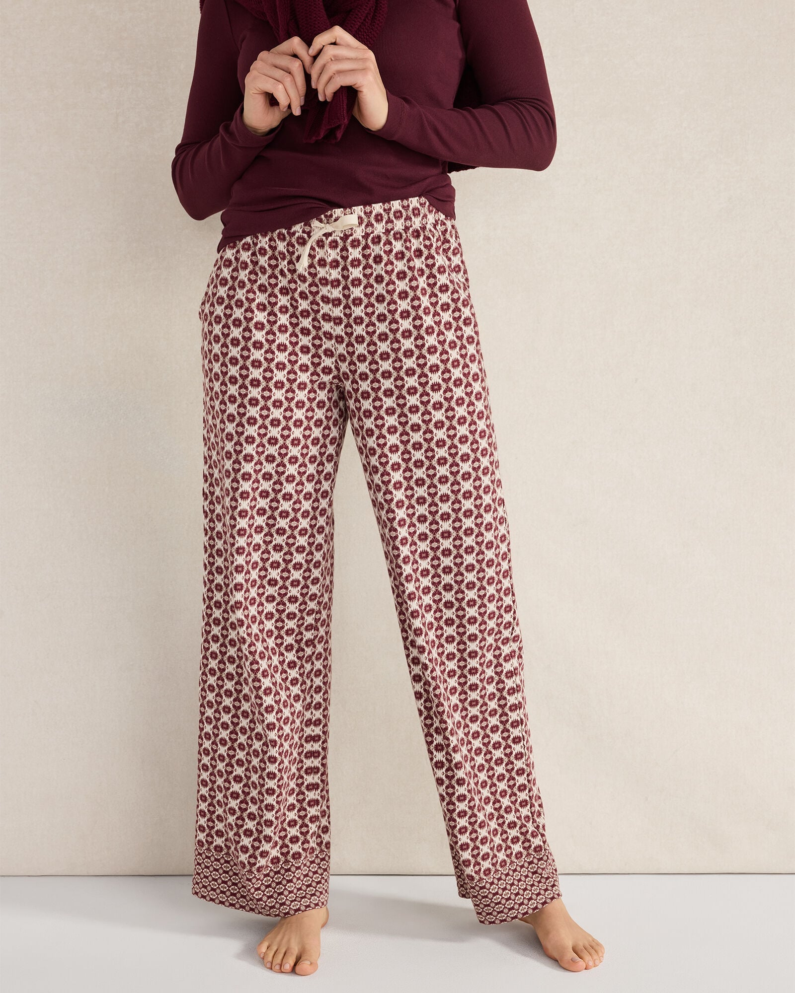 ORGANIC COTTON JERSEY IKAT PAJAMA PANTS | Talbots on sale