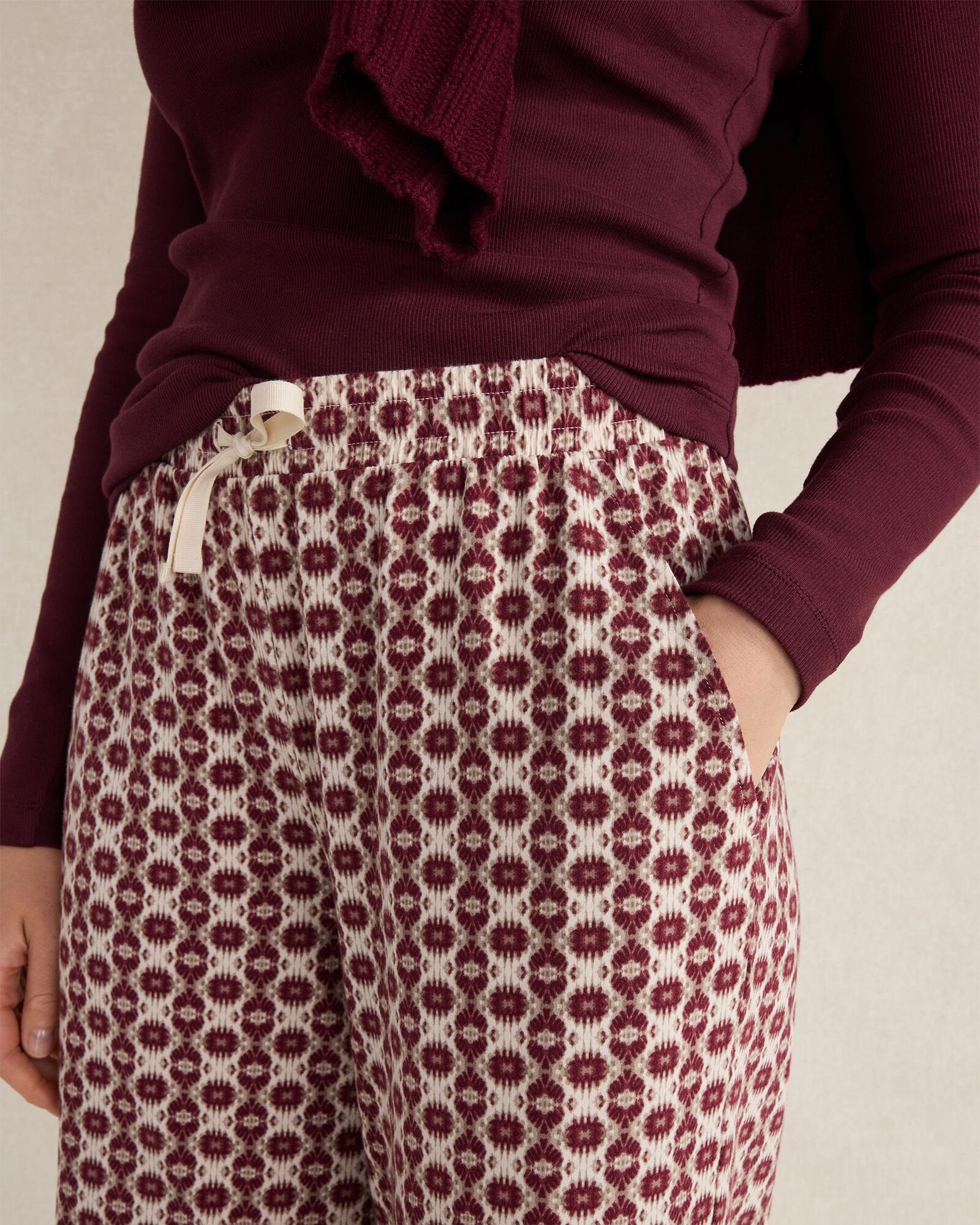 ORGANIC COTTON JERSEY IKAT PAJAMA PANTS | Talbots on sale