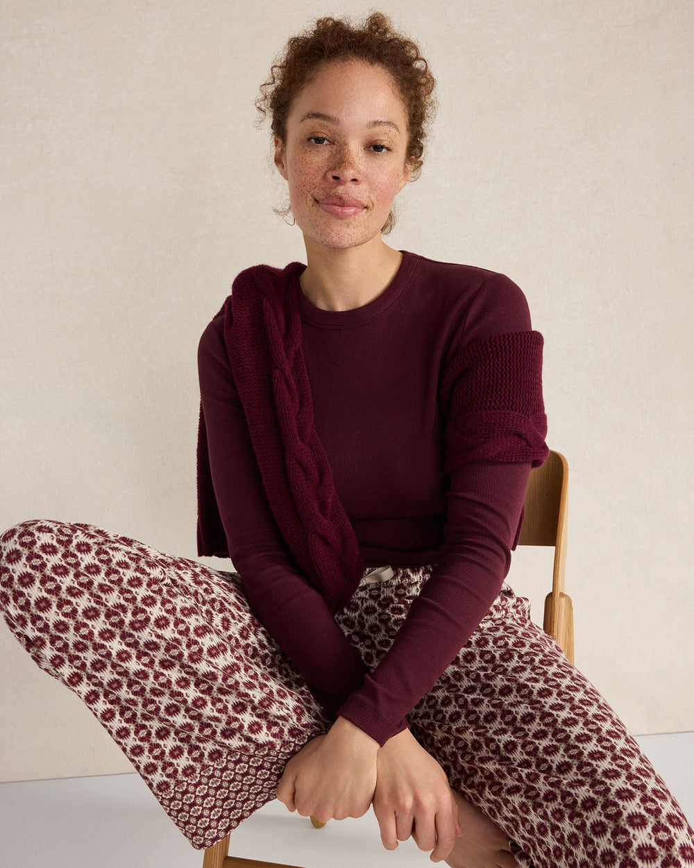 ORGANIC COTTON JERSEY IKAT PAJAMA PANTS | Talbots on sale