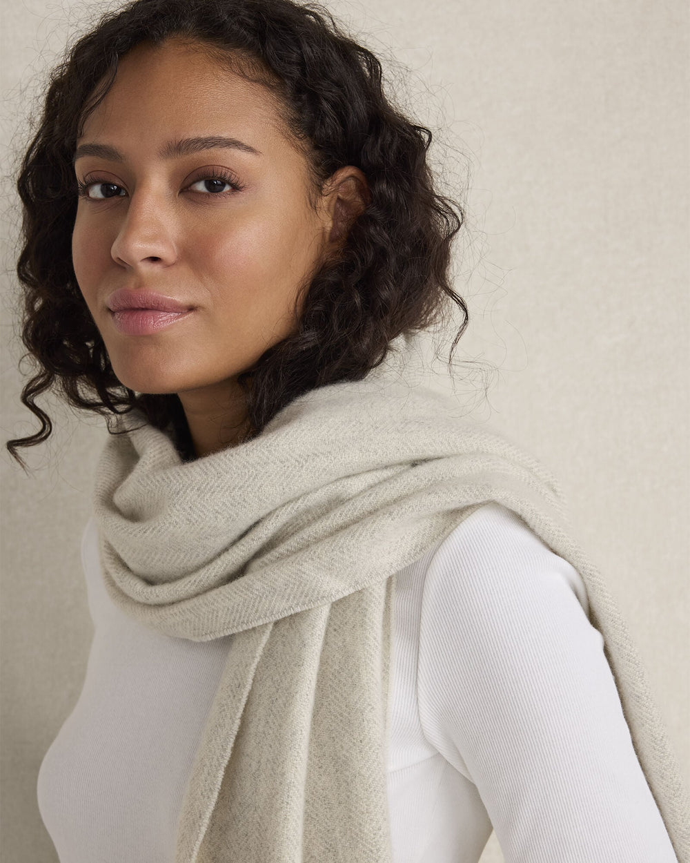 CASHMERE HERRINGBONE WOVEN SCARF | Talbots for sale