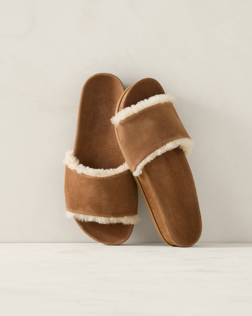 SUEDE AND SHERPA MOLDED SLIDES | Talbots US