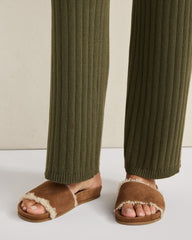 SUEDE AND SHERPA MOLDED SLIDES | Talbots discount