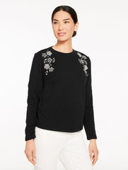 EMBELLISHED CREWNECK SWEATSHIRT | Talbots for sale