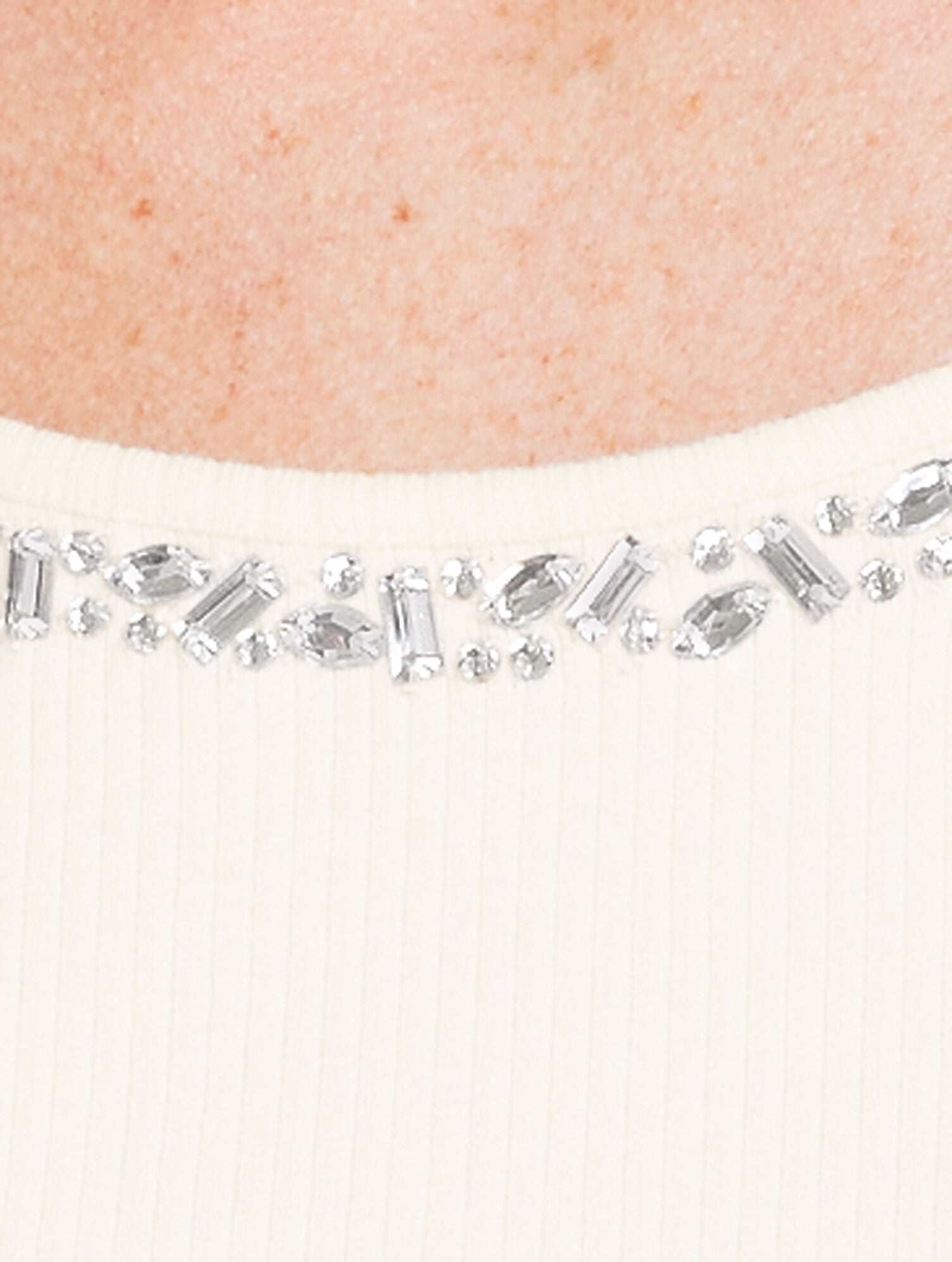 EMBELLISHED RIBBED SCOOP NECK TEE | Talbots discount