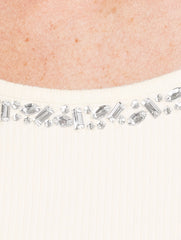 EMBELLISHED RIBBED SCOOP NECK TEE | Talbots discount