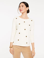 LONG SLEEVE CREWNECK TEE - SEQUIN DOT | Talbots for sale