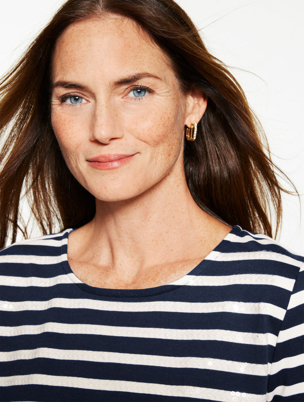 CREWNECK TEE - SEQUIN STRIPE | Talbots outlet