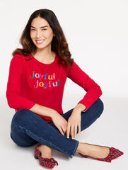 LONG SLEEVE CREWNECK TEE - JOYFUL | Talbots US