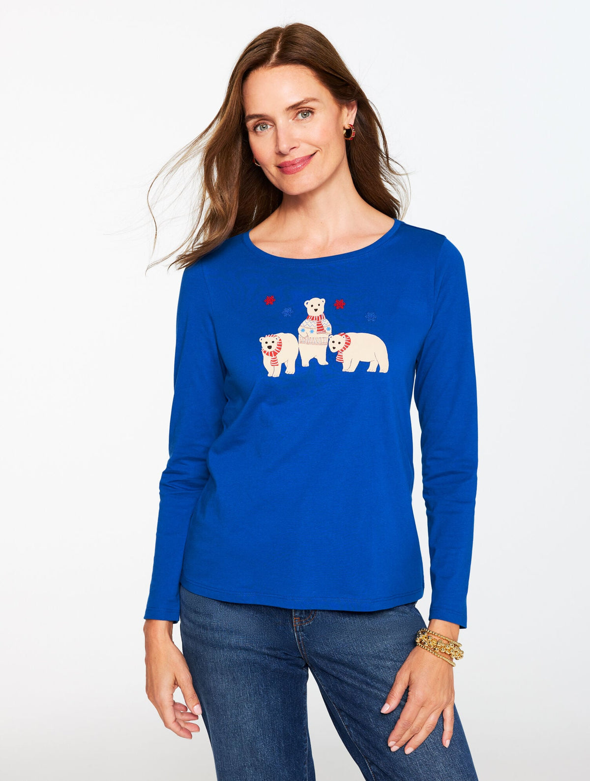 LONG SLEEVE CREWNECK TEE - POLAR BEARS | Talbots for sale