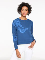 EMBROIDERED FRENCH TERRY SWEATSHIRT | Talbots outlet