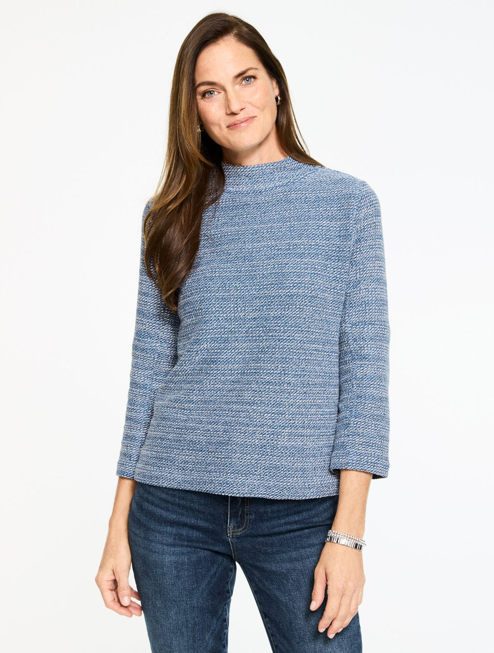 MOCKNECK KNIT SWING TOP | Talbots on sale