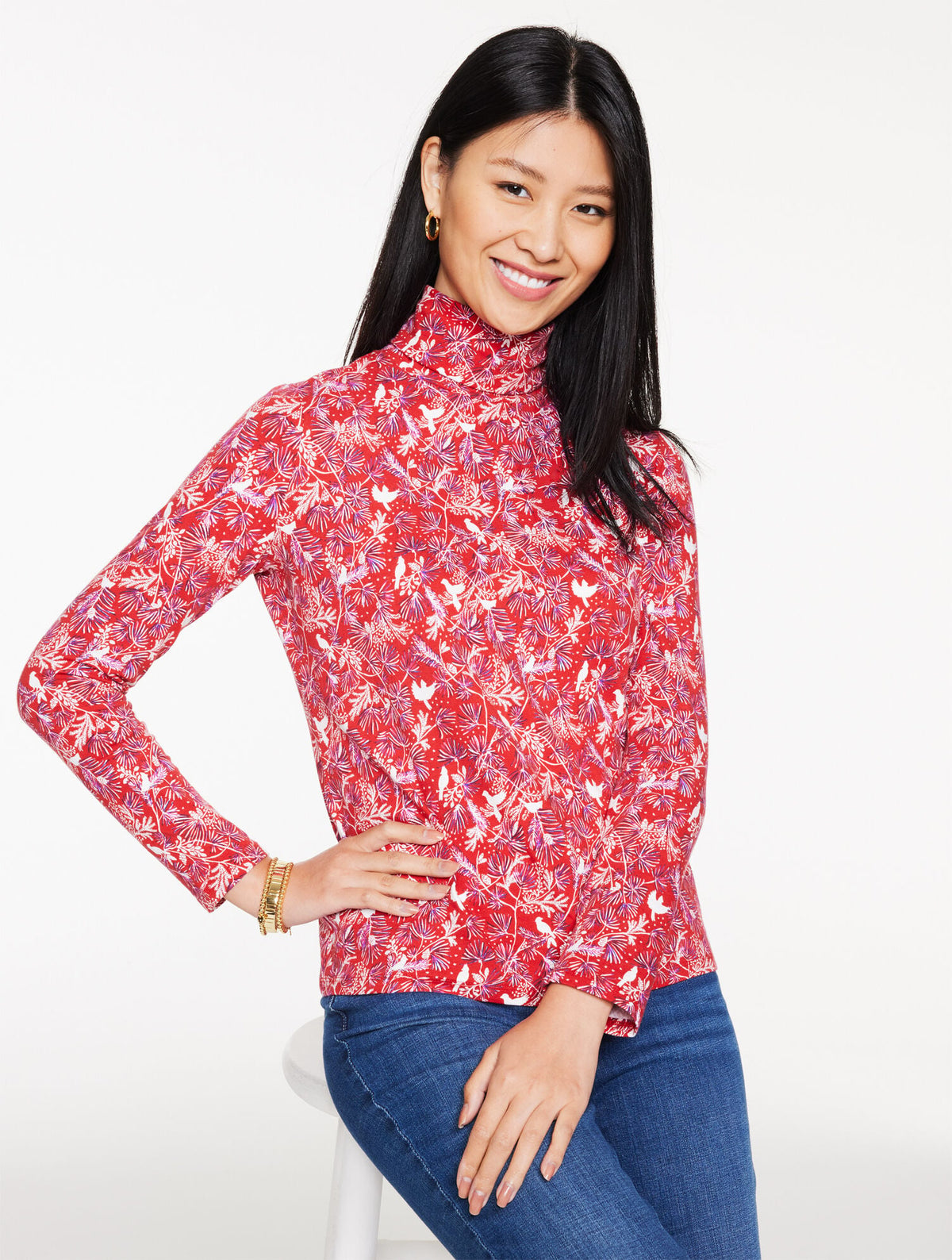 CLASSIC TURTLENECK - BIRDS ON BRANCHES | Talbots near me