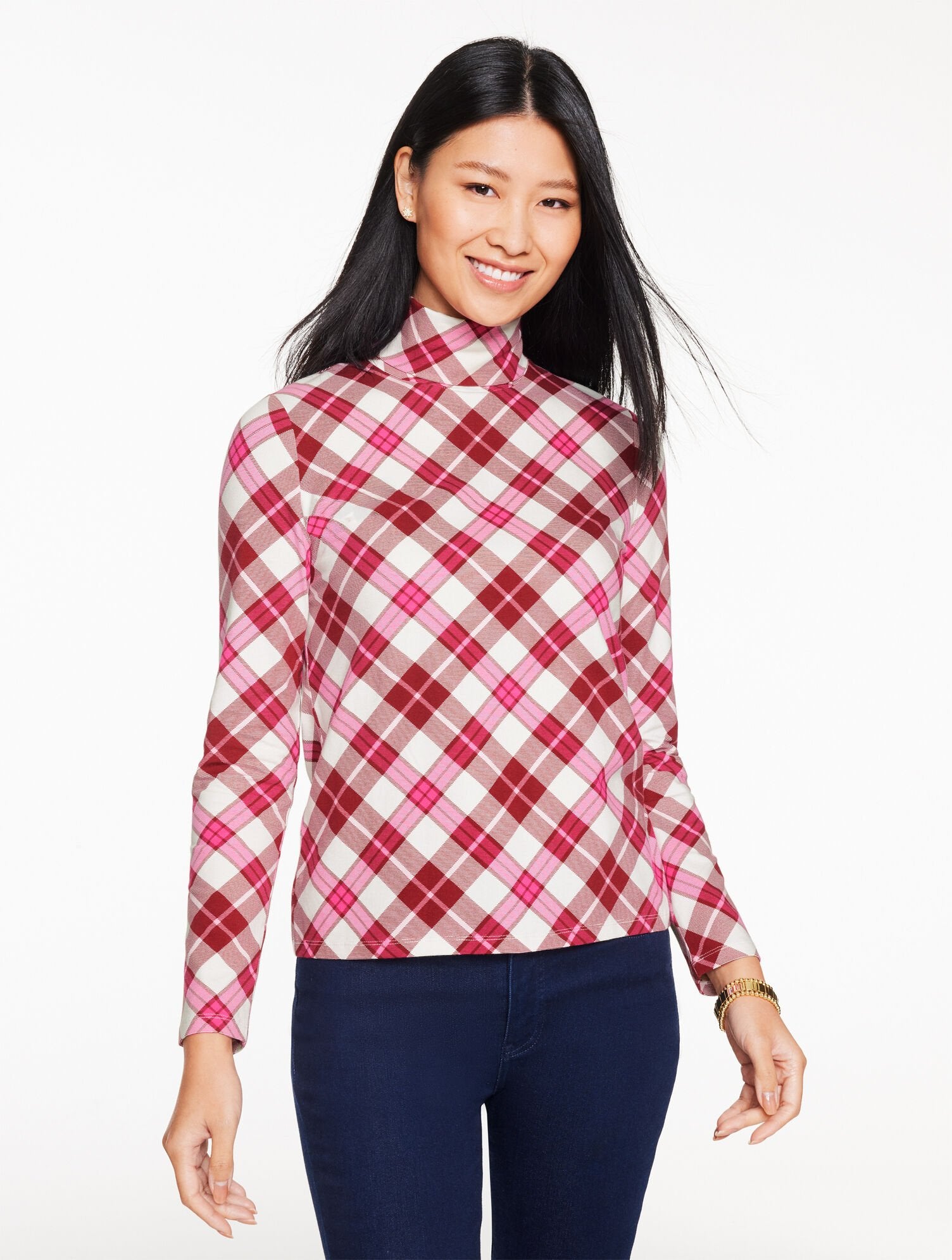 CLASSIC TURTLENECK - WINTERBERRY PLAID | Talbots outlet