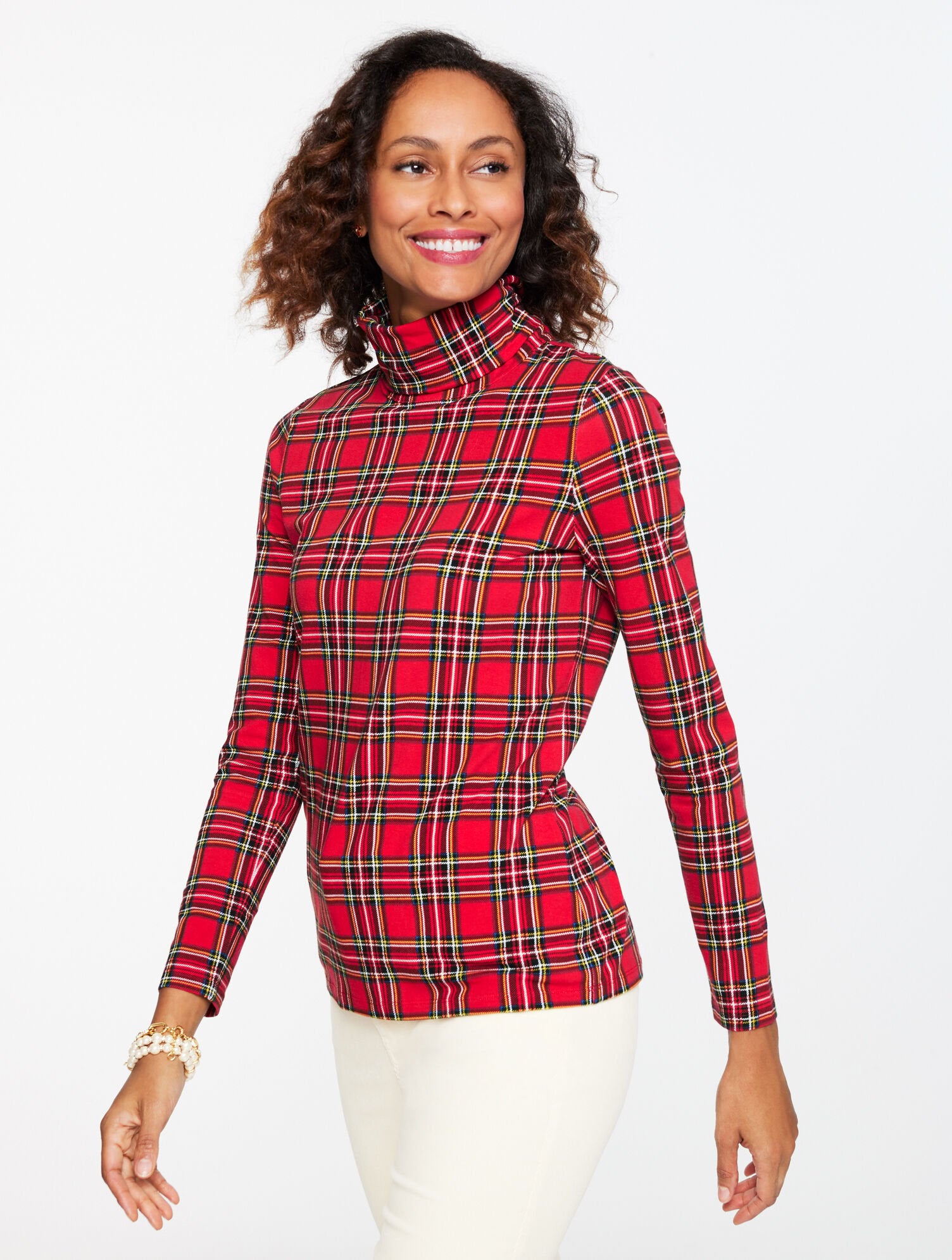 CLASSIC TURTLENECK - HOLIDAY PLAID | Talbots discount