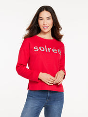 EMBELLISHED CREWNECK SWEATSHIRT - SOIRÉE | Talbots online