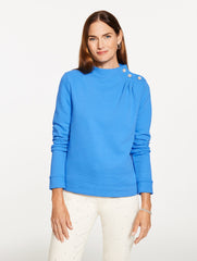 JEWEL BUTTON SHOULDER SWEATSHIRT | Talbots sale