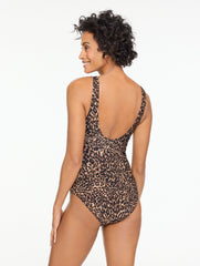 AQUA CLUB FAUX WRAP ONE-PIECE SWIMSUIT - LEOPARD | Talbots for sale