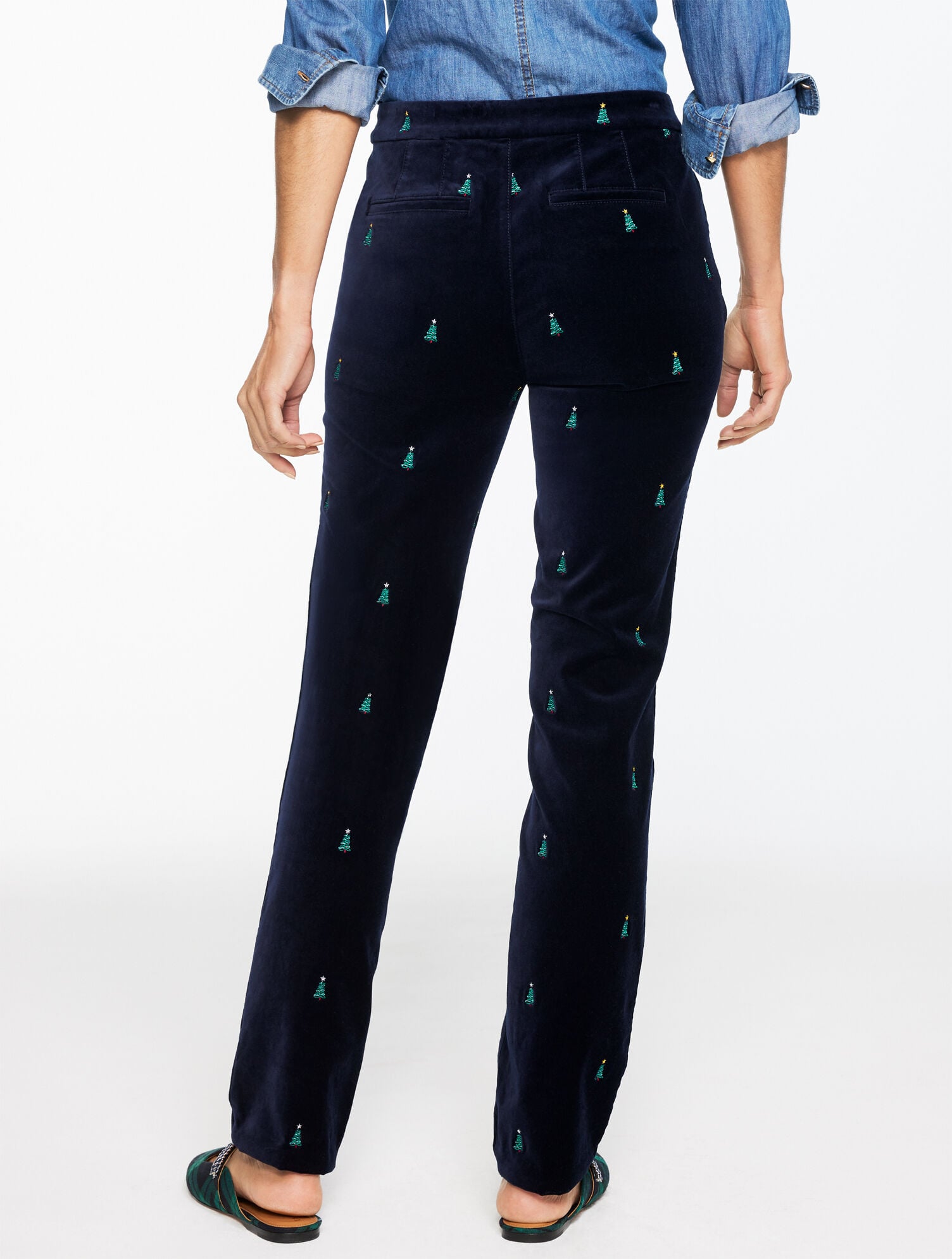 STRAIGHT LEG VELVETEEN PANTS - HOLIDAY CRITTER | Talbots US
