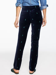 STRAIGHT LEG VELVETEEN PANTS - HOLIDAY CRITTER | Talbots US