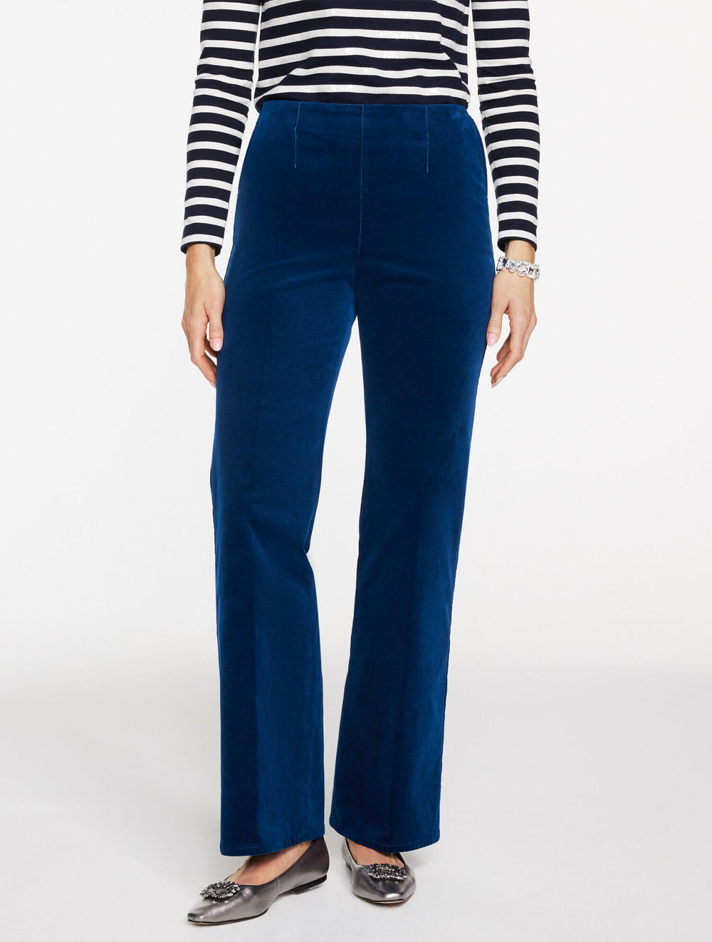 TROUSER LEG CORDUROY PULL-ON PANTS | Talbots sale