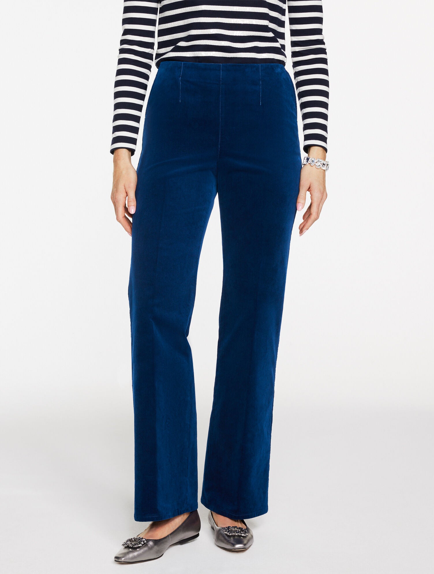 TROUSER LEG CORDUROY PULL-ON PANTS | Talbots online